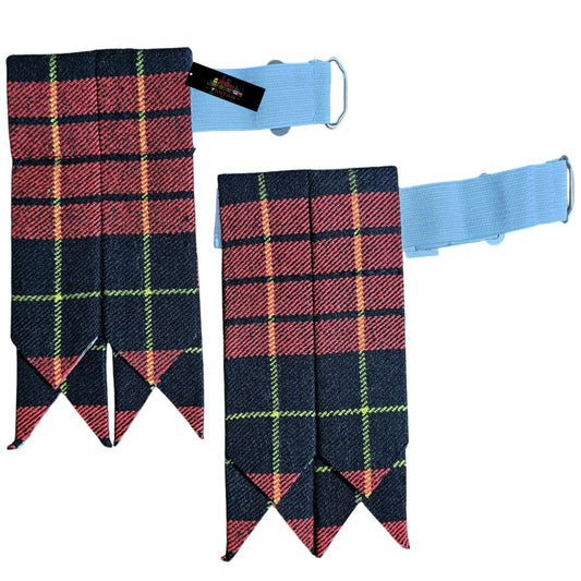 McQueen Modern Tartan Kilt Flashes – Traditional Sock Garters for Highland Dress
