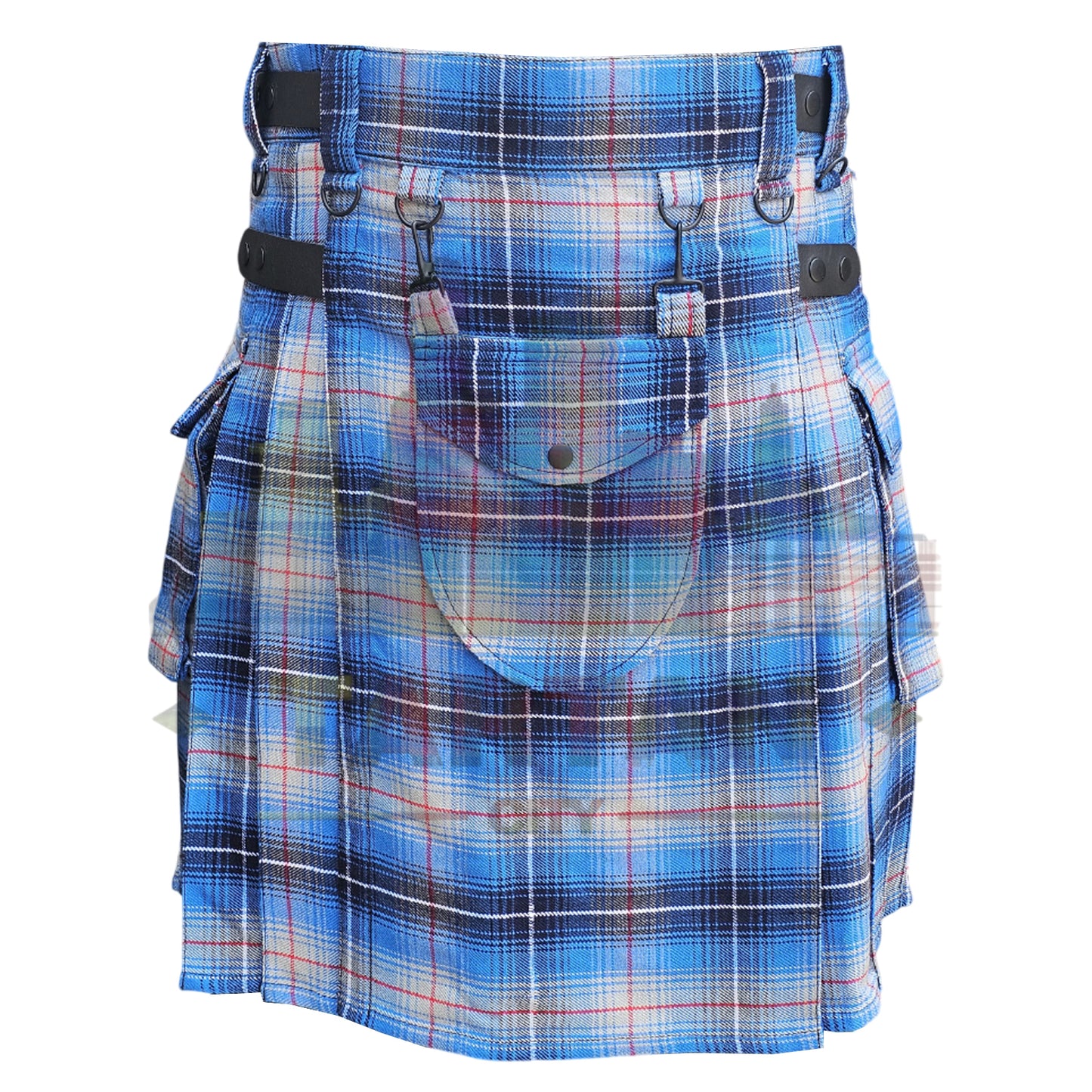 Blue Tartan Utility Kilt – Traditional Style Meets Modern Utility