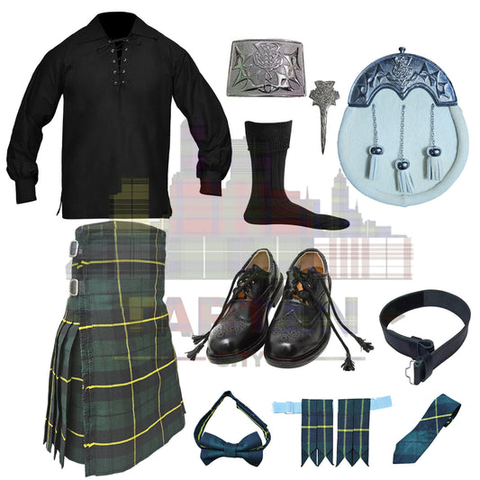 Hunting Wallace Tartan Full Scottish Outfit – Highland Dress Set for Men