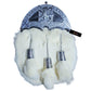 Lion Trumpet Chrome White Fur Sporran – Majestic Highland Dress Accessory