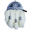 Lion Trumpet Chrome White Fur Sporran – Majestic Highland Dress Accessory