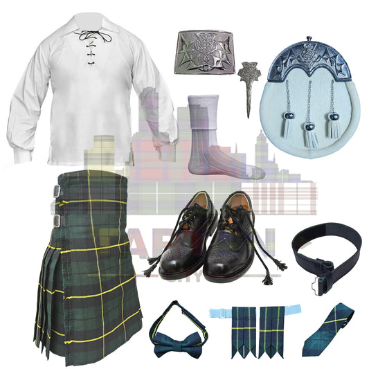 Hunting Wallace Tartan Full Scottish Outfit – Highland Dress Set for Men