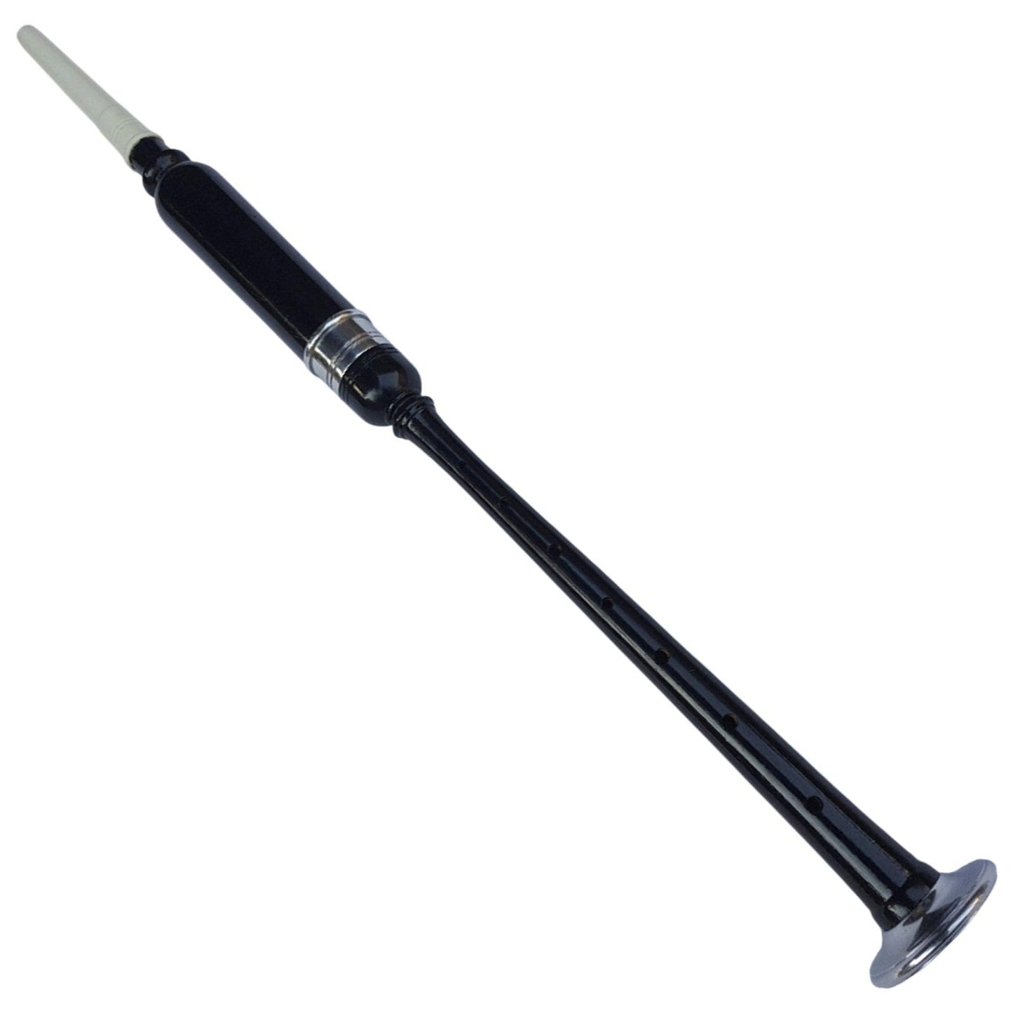 Practice Chanter Bagpipe Silver Mounts with White Tip
