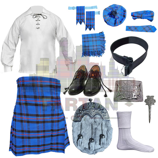 Elliot Modern Tartan Full Highland Dress Set – 9-Piece Traditional Scottish Outfit for Men