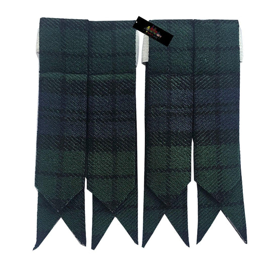 Black Watch Tartan Kilt Flashes – Classic Highland Sock Garters for Kilts
