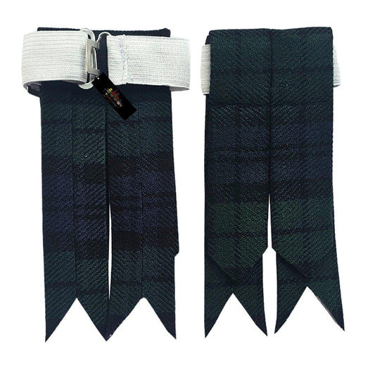 Black Watch Tartan Kilt Flashes – Classic Highland Sock Garters for Kilts