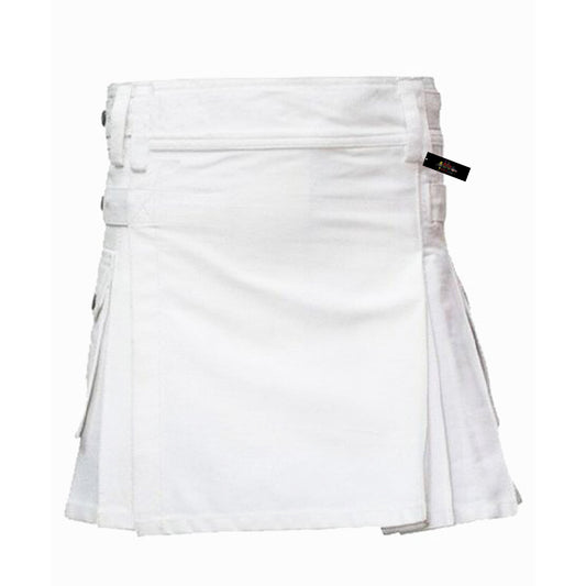 Men’s White Utility Kilt – Rugged, Clean & Functional