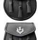 Genuine Leather Thistle Sporran In Black Color