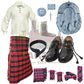 Robertson Red Tartan Outfit Set – Complete Scottish Kilt Dress for Men with Accessories