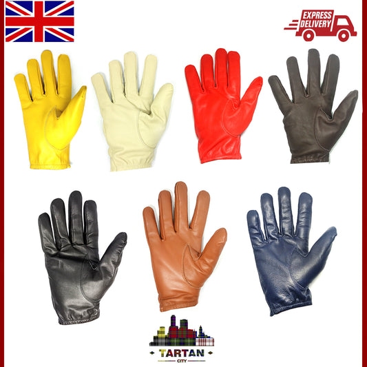 TC Men Driving Gloves Classical Retro Genuine Soft Leather Riding Gloves Vintage