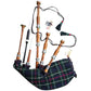 Scottish Great Highland Bagpipes Rosewood Metal Silver Mounts Free Accessories