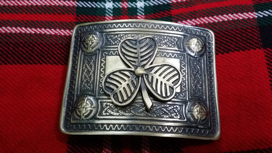 TC Men’s Kilt Belt Buckle Celtic Knot Work Antique/kilt Buckle Irish Shamrock