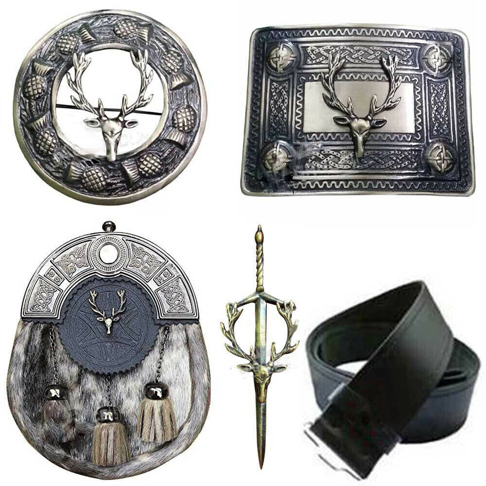 New Kilt Outfit Full Dress Sporran Kilts Belt Buckle Brooch & Pin Various Design
