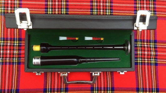 Scottish Highland Rosewood Practice Chanter – Silver Mount, 3 Reeds & Carry Case