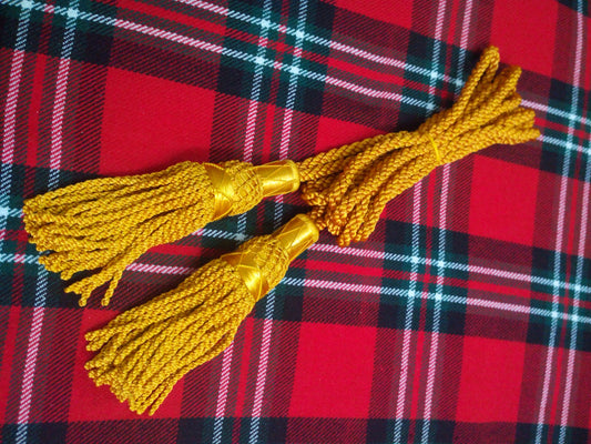 Scottish Great Highland Bagpipe Drone Cord Silk Golden Color/bagpipe silk cord