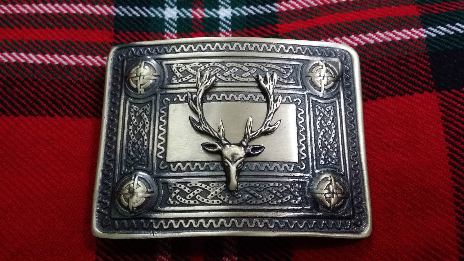 TC Men’s Celtic Kilt Belt Buckle Stag Head Antique Finish/CELTIC kilt Buckles