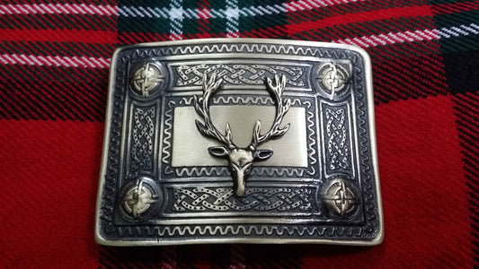 TC Men’s Celtic Kilt Belt Buckle Stag Head Antique Finish/CELTIC kilt Buckles