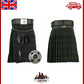 Black Watch Tartan Men’s Kilt Outfit Set with Fly Plaid, Sporran & Belt