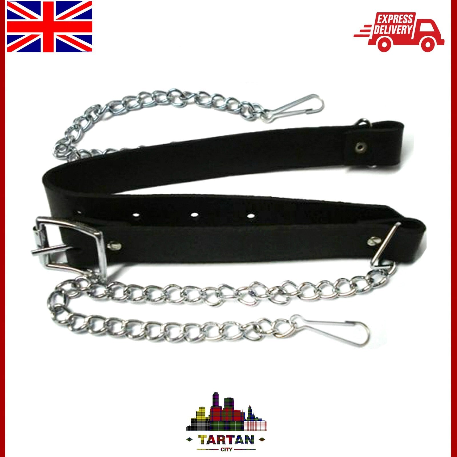 Scottish Kilt Sporran – Tartancity Crocodile Finish Leather with Thistle Design
