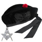 Plain Glengarry Cap with Hat Badges Chrome/Balmoral cap badges/Highlander Cap-Tc