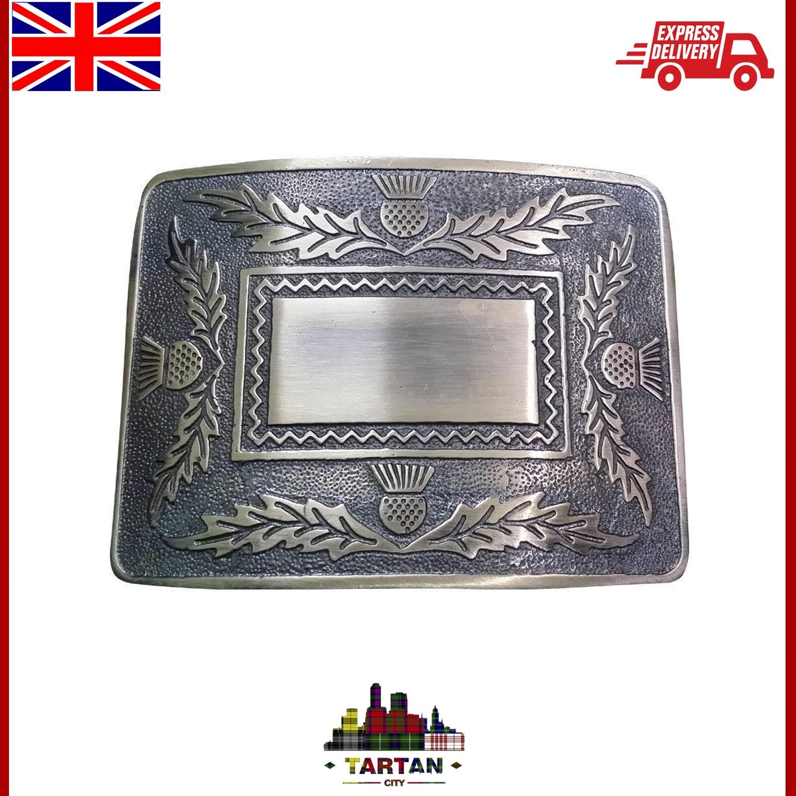 TC Men's Scottish Belt Buckle Antique Finish/Highland Kilt Buckles/Thistle