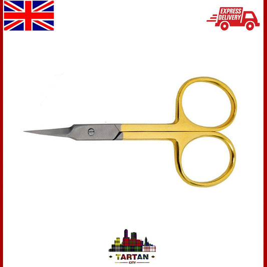 Golden Curved Cuticle Scissors - Arrow Point Nail Tool