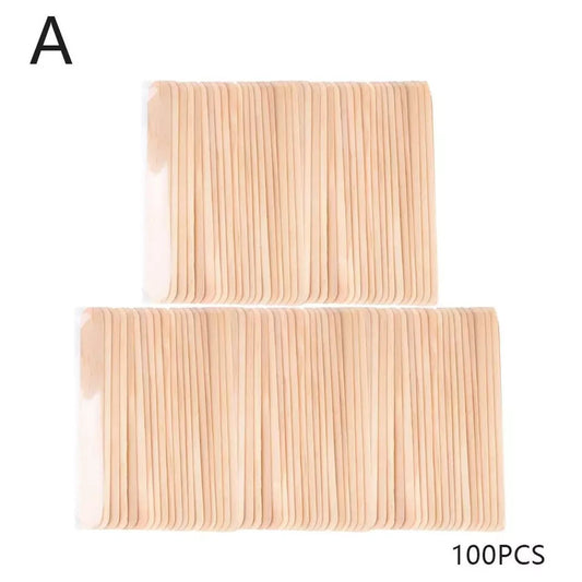 TC 100pcs Tongue Depressors Sterile Wooden Waxing Spatula Wax Stick Lot G3