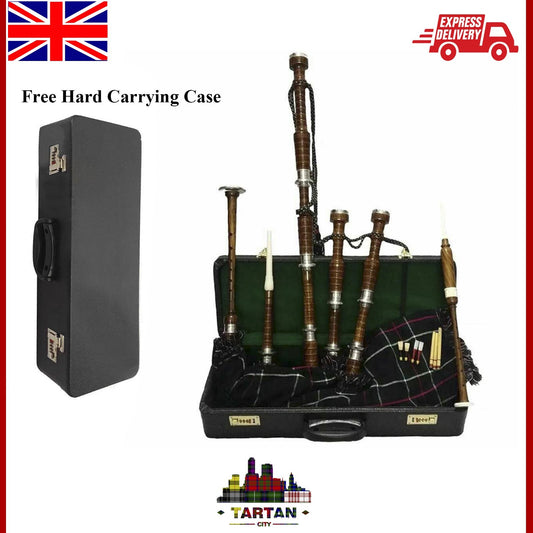 Authentic Scottish Great Highland Bagpipe - McKenzie Tartan & Hard Case Included