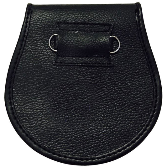 TC Mens Scottish Kilt Sporran Semi Dress Black Leather in Bulk Qty (5-10-15 Pcs)