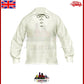 TC Men Traditional Highland Ghillie Shirt Scottish Jacobite Kilt Shirts Cream