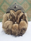 Men’s Kilt Sporran Fox Fur Celtic Thistle Cantle Antique/Scottish Kilt Spoorans