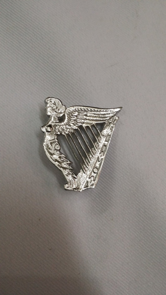 TC Irish Celtic Harp Cap Badges/Glengarry Hat Badge Pin Silver/Brass,Military