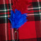 TC Feather Plume Hackle Glengarry Cap Red & Royal Blue/Balmoral plume hackle 6"