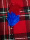 TC Feather Plume Hackle Glengarry Cap Red & Royal Blue/Balmoral plume hackle 6"