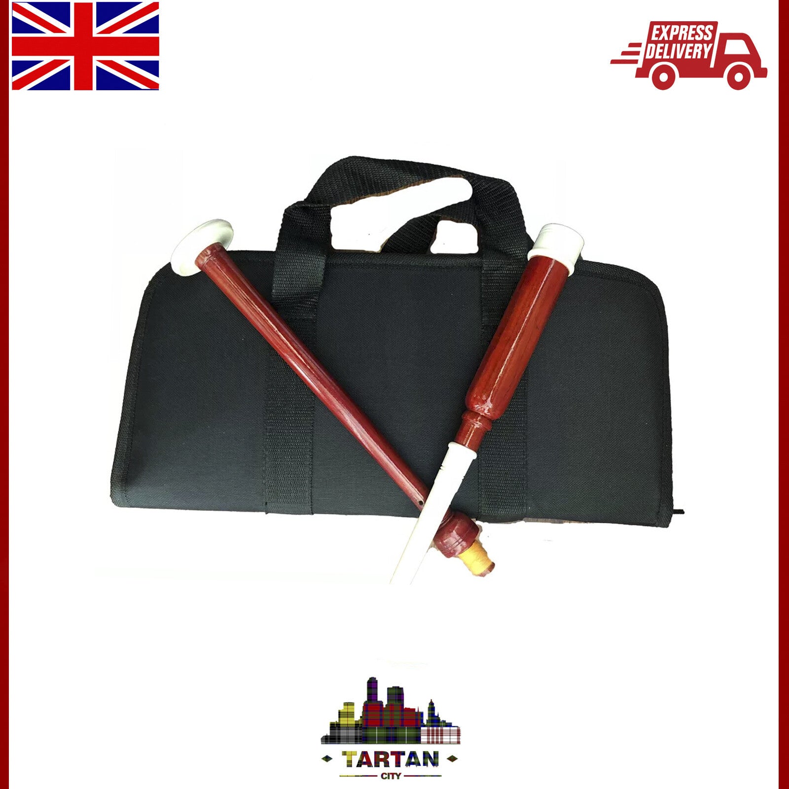 Wooden Bagpipe Practice Chanter – 4 Colors, Includes Reeds