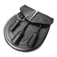 Tartancity Celtic Black Leather Kilt Sporran with Latch Pin, Belt & Chain