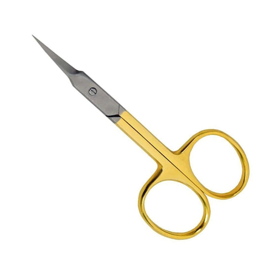 GOLD SILVER STEEL SUPER SHARP CURVED EDGE CUTICLE NAIL SCISSORS ARROW POINT-TC