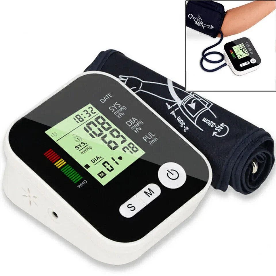 TC DIGITAL UPPER ARM BP MONITOR BLOOD PRESSURE METER MACHINE AUTOMATIC CUFF