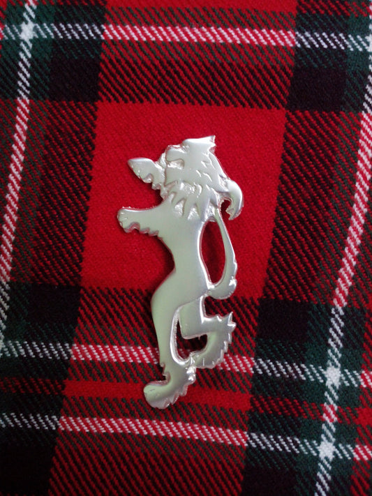Mens Scottish Lion Rampant Kilt Pin Silver Plated/Highland lion rampant kilt pin