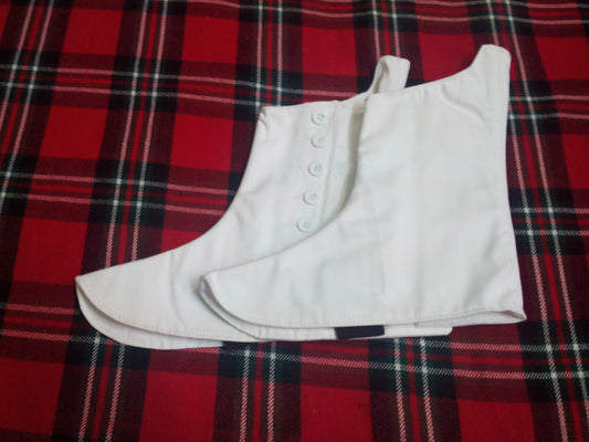 Highland Bagpiper Drummer Kilt Spats With White Buttons Size 7- 13/highland kilt