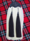 TC Men's Kilt Sporran White Horse Hair Celtic Thistle Cantle Jet Black Finish
