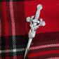 TC Celtic Kilt Pin Chrome Finish 4"/Highland kilt pin Stag Head Silver finish
