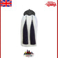 Celtic-Inspired Kilt Sporran - Jet Black Finish with White Horse Hair Accent