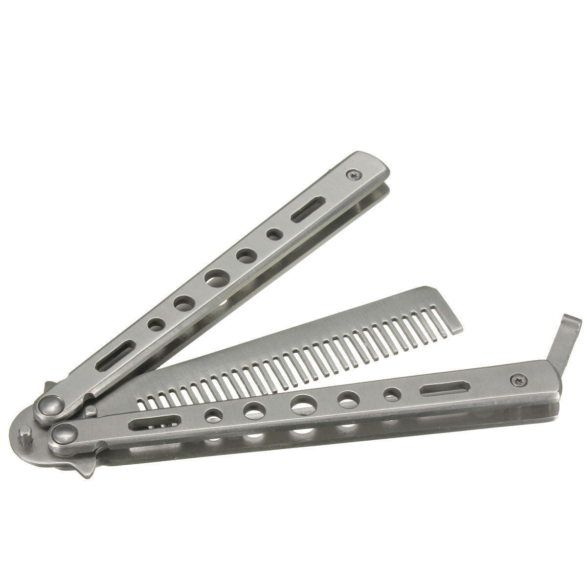 3 Colours New Metal Practice Balisong Butterfly Comb Cool Sports Tool UK