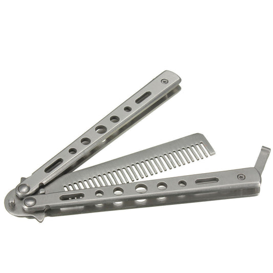3 Colours New Metal Practice Balisong Butterfly Comb Cool Sports Tool UK
