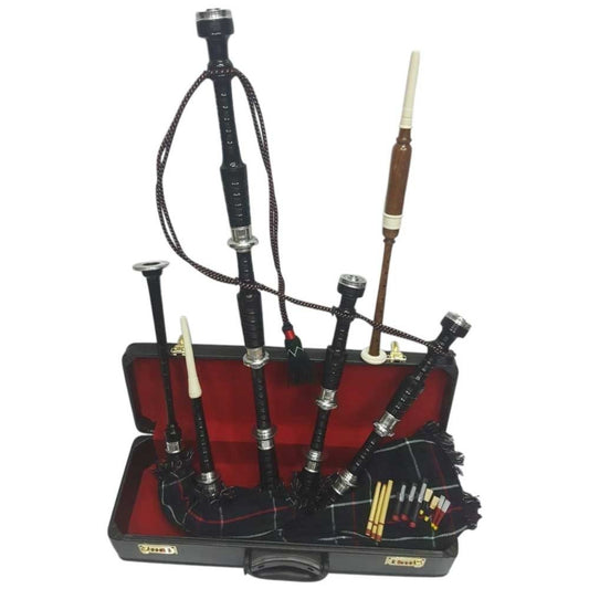 Great Highland Bagpipes Rosewood Silver Amount/Scottish Bagpipes with Hard Case