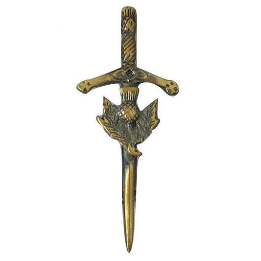 Scottish Thistle Kilt Pin Antique Finish 3.5"/Thistle Hilt Baby Pins Brooch-TC
