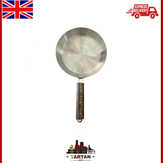 Aluminium Quality High Fry Pan with Wooden Handle Ideal for Commercial Kitchen