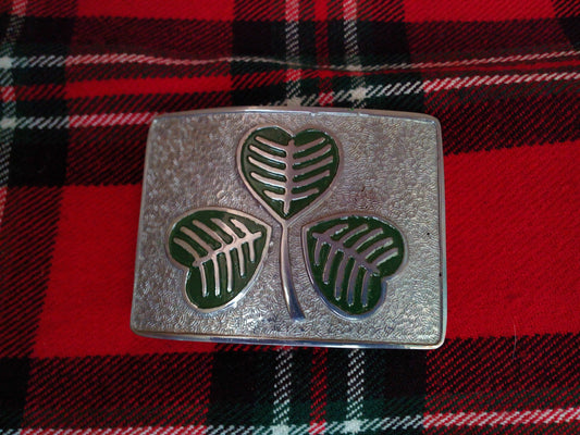 TC Men’s Kilt Belt Buckle Irish Shamrock Green Enameled/irish shamrock Buckle
