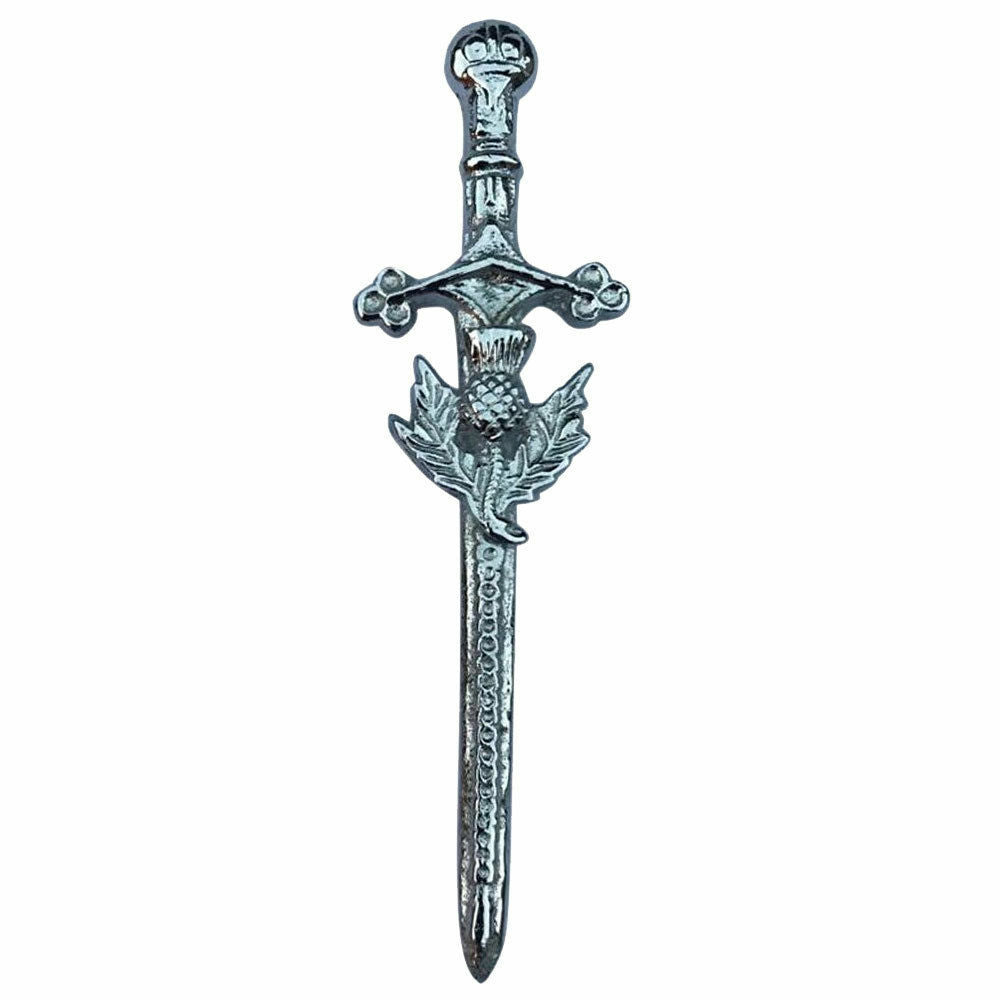 TC Scottish Thistle Kilt Pin Antique Chrome Finish 4"/thistle kilt Brooch Pins